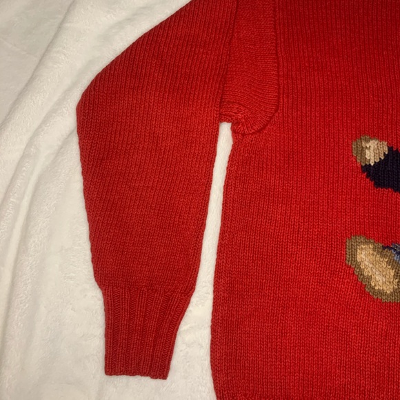 Rare Polo RL 92 Sit Down Bear Red Knit Sweater - Picture 6 of 9